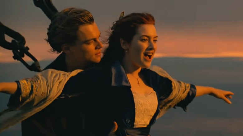 Leonardo DiCaprio and Kate Winslet soaring