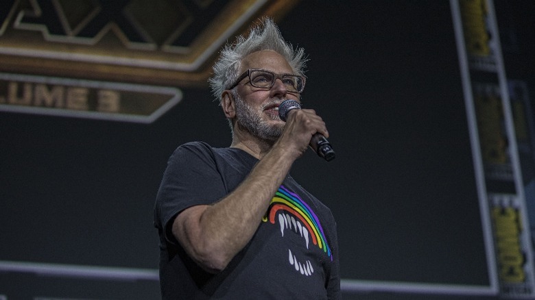 James Gunn speaking at a panel