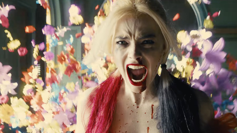 Margot Robbie as Harley Quinn flowers