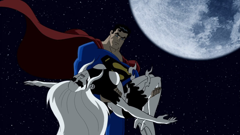 Superman carrying Banshee