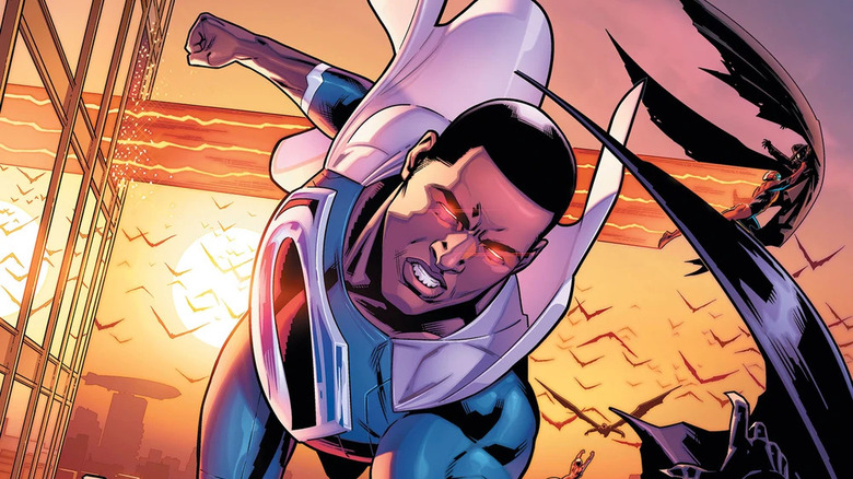 Val-Zod flying with red eyes in Earth 2: Society #20