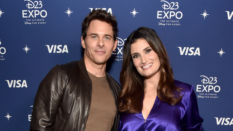 James Marsden and Idina Menzel smiling