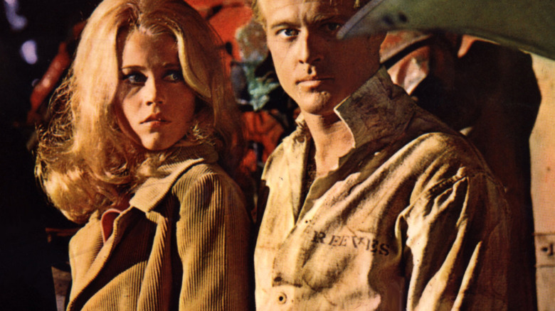 Jane Fonda looks to the side