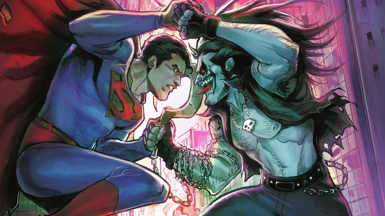 Superman and Lobo in battle