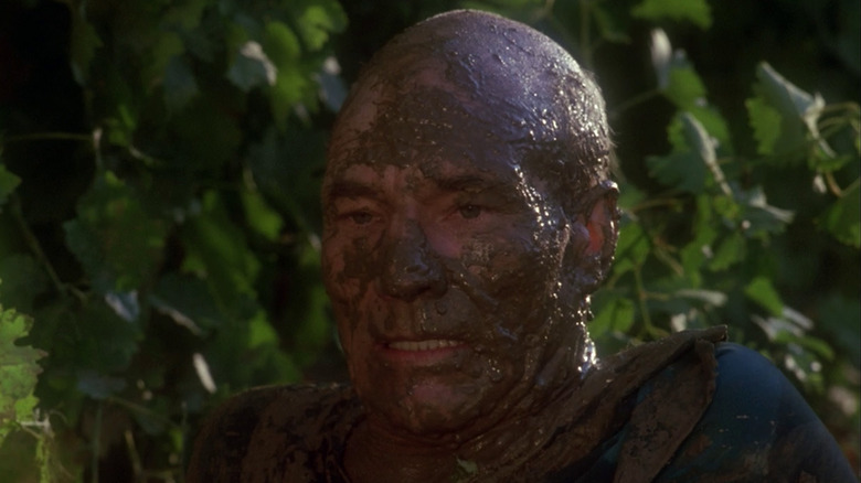 Picard covered in mud