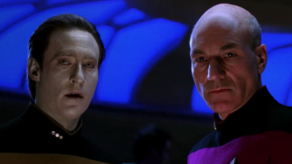 Data and Picard in Star Trek: The Next Generation