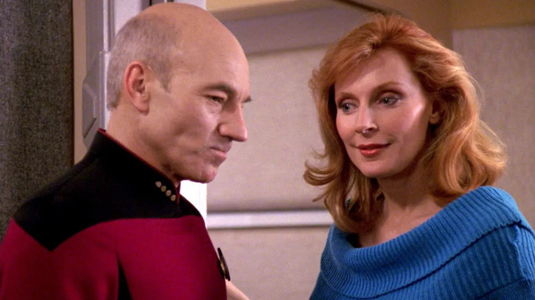 Picard and Crusher stand in doorway