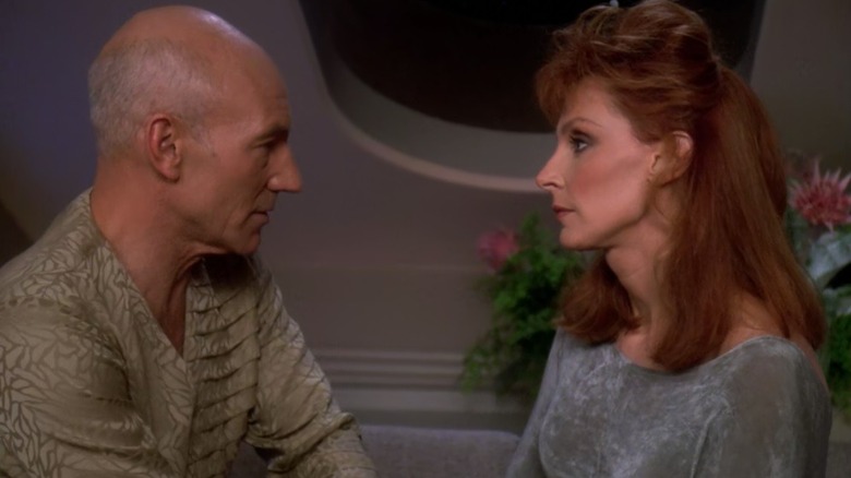 Picard and Crusher sit together