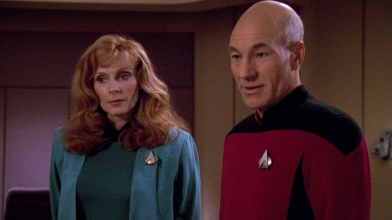 Picard and Crusher looking down