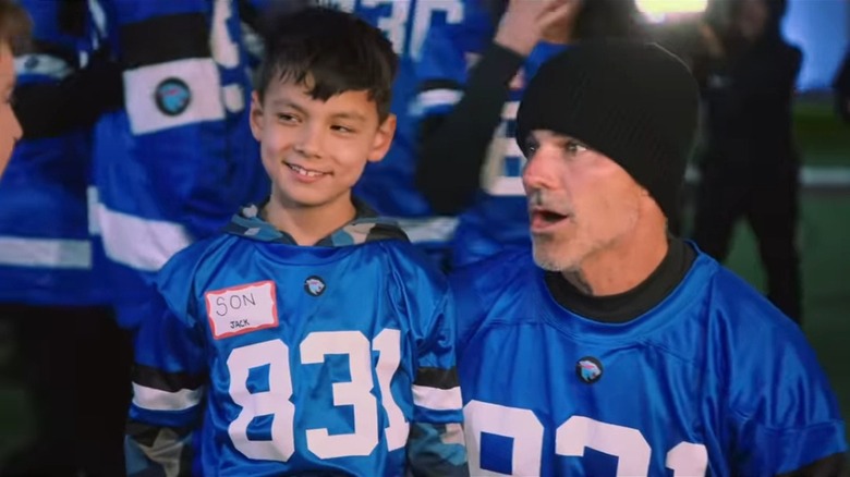 Jeffrey Randall Allen with his son, Jack, on Beast Games