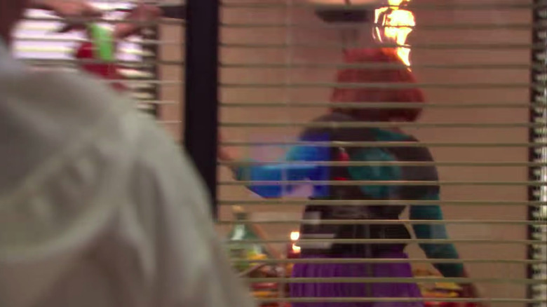 Meredith on fire in "The Office"