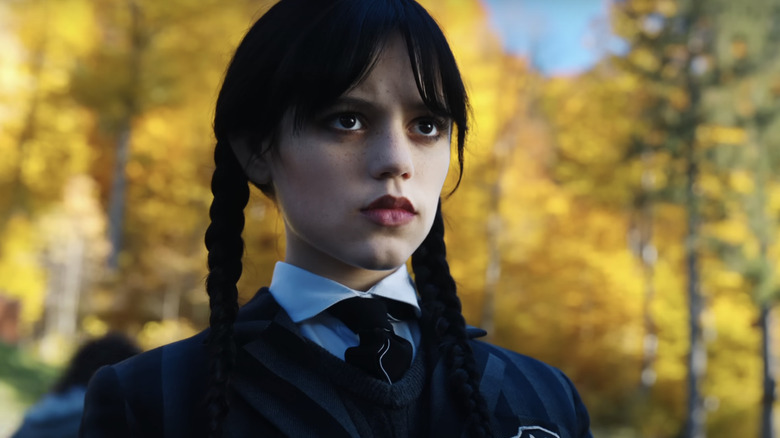 Wednesday Addams looking gloomy