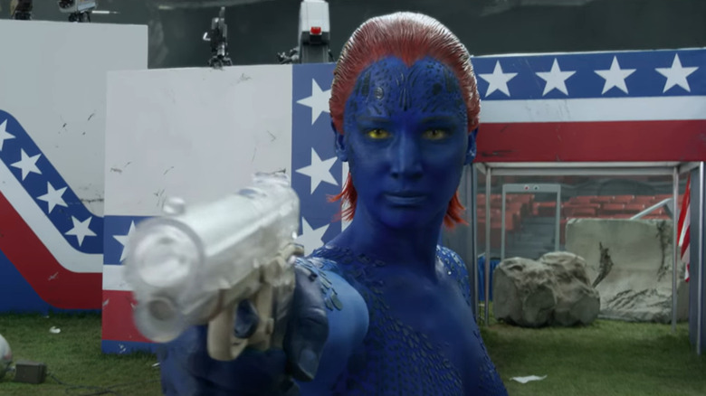 Mystique with gun