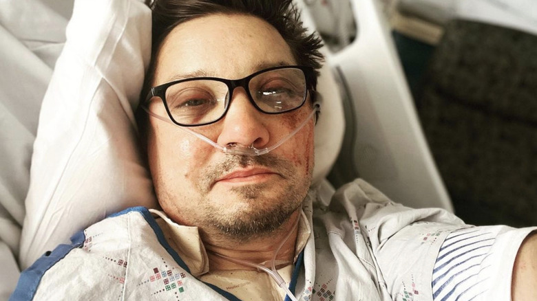 Jeremy Renner shortly after his accident