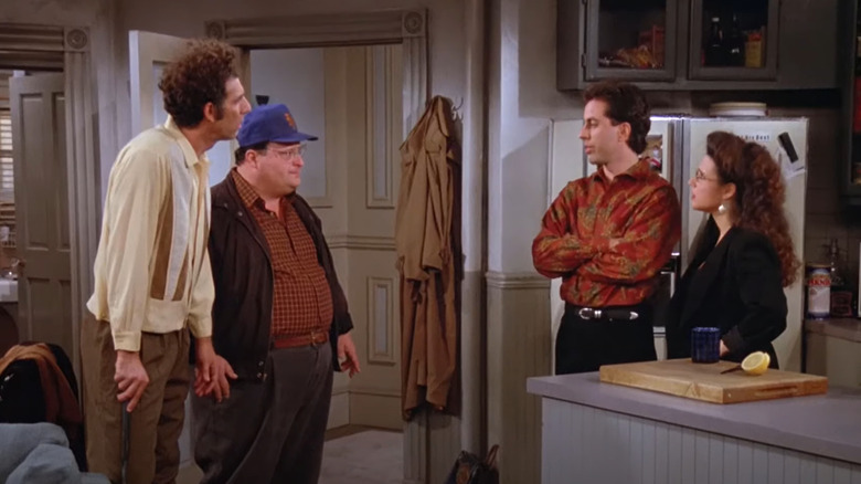 Jerry, Newman, Kramer, and Elaine talking