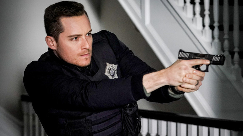 Jay Halstead pointing gun