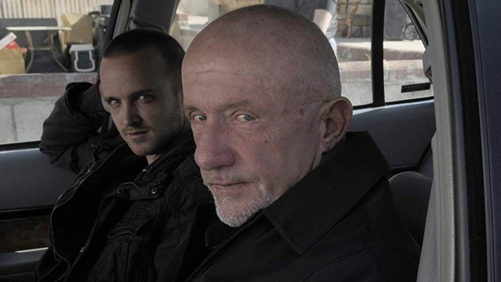 Aaron Paul as Jesse and Jonathan Banks as Mike in Breaking Bad