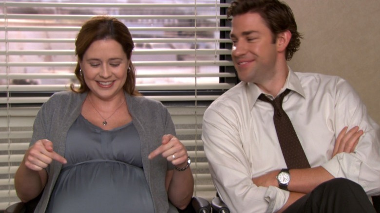 Jenna Fischer and John Krasinski on The Office