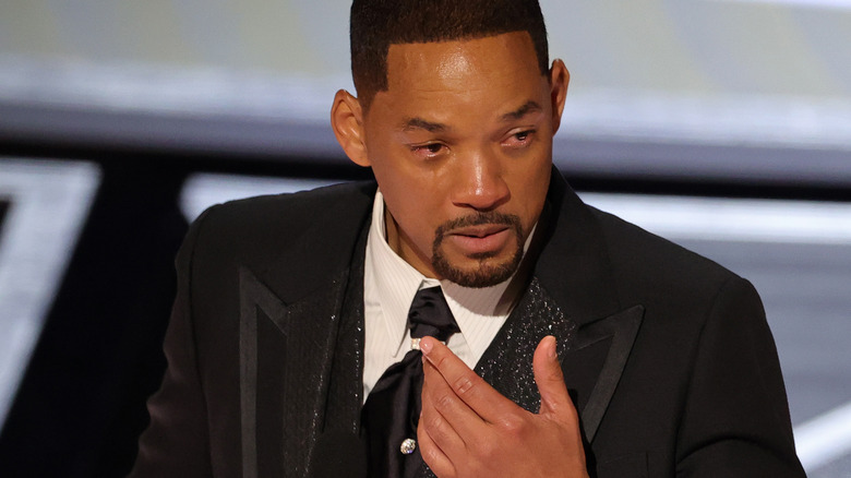 Will Smith cries at 2022 Oscars 