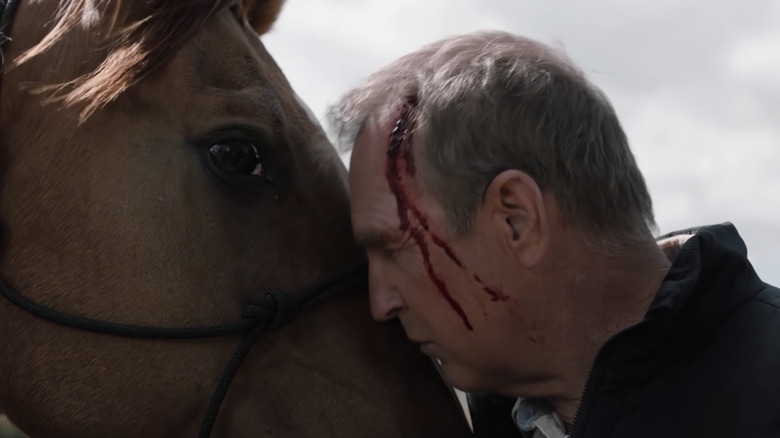 John Dutton saying goodbye to horse