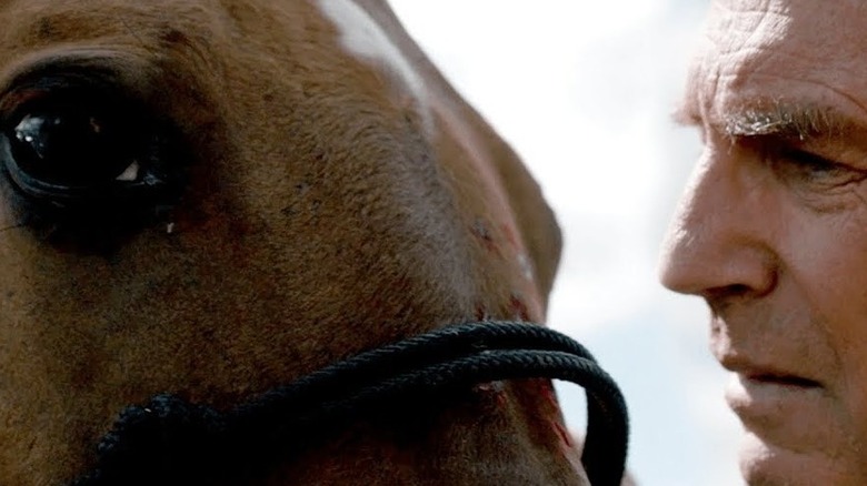 John Dutton saying goodbye to horse