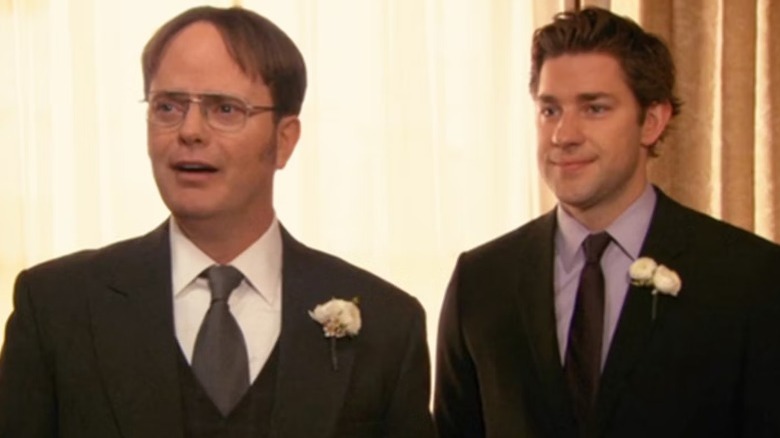 Jim and Dwight smiling
