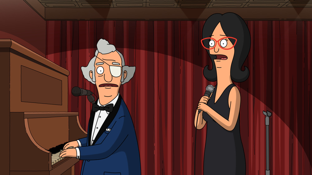 Mr. Fischoeder and Linda Belcher in "Copa-Bob-bana"