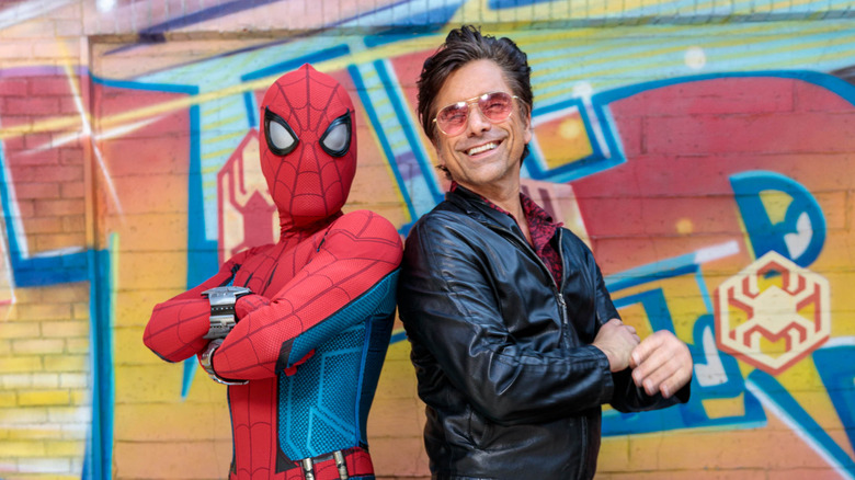 John Stamos poses with Spider-Man 