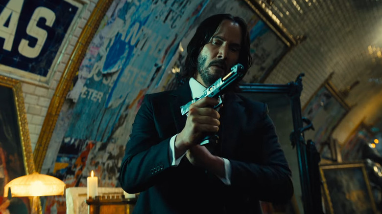 John Wick tests gun