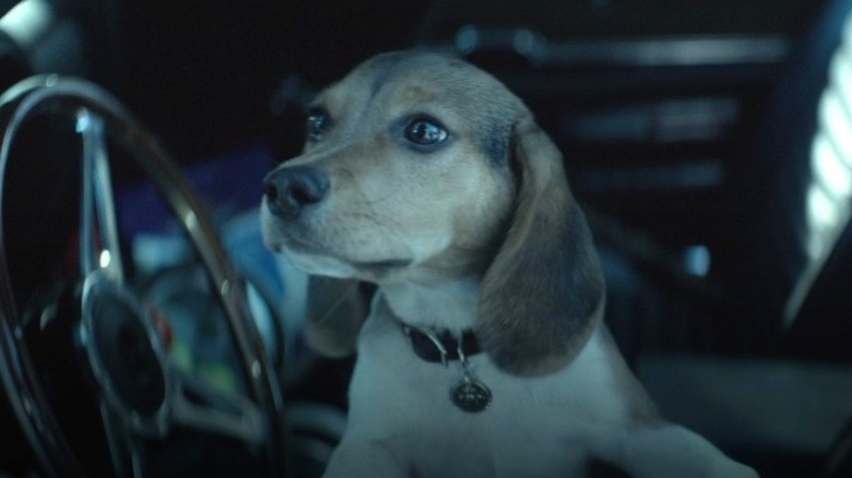 Daisy sits in the driver's seat of Wick's car