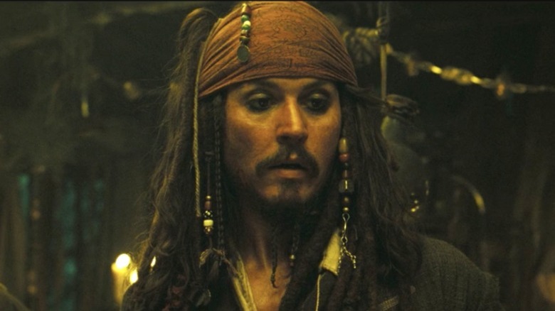 Johnny Depp as Captain Jack Sparrow in Pirates of the Caribbean: Dead Man's Chest