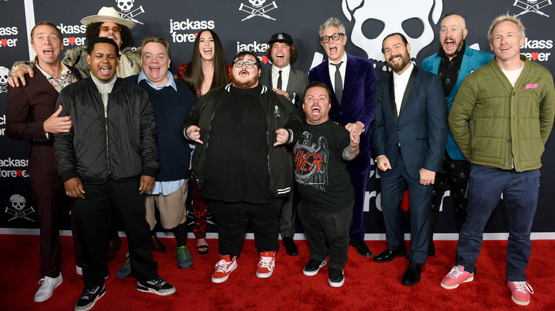 The Jackass Forever cast yelling