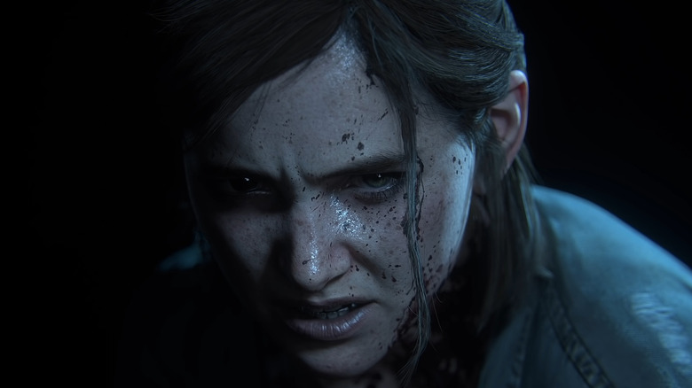 Ellie from The Last of Us II frowning