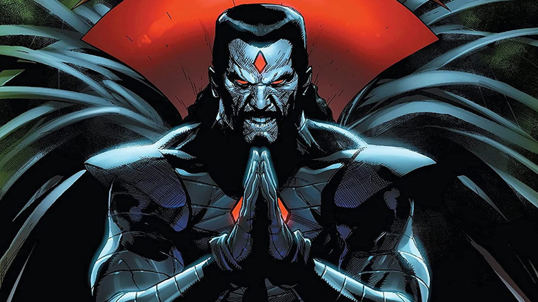 Mister Sinister hands together with red eyes