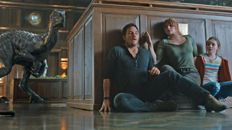 Pratt, Howard, and Sermon in Jurassic World Fallen Kingdom