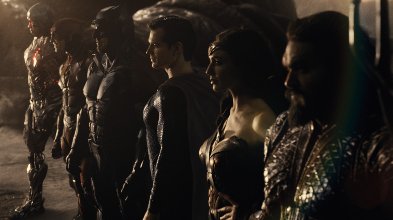 The Justice League standing together