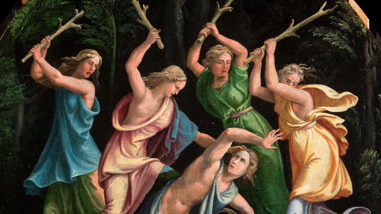 Maenads attacking Orpheus