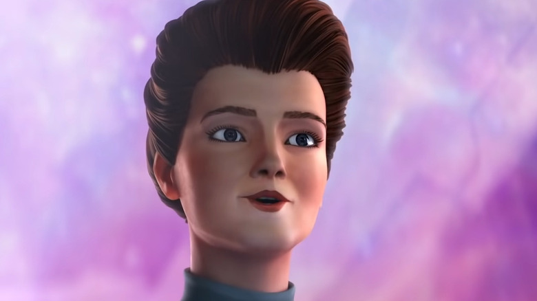 Animated Captain Janeway talking