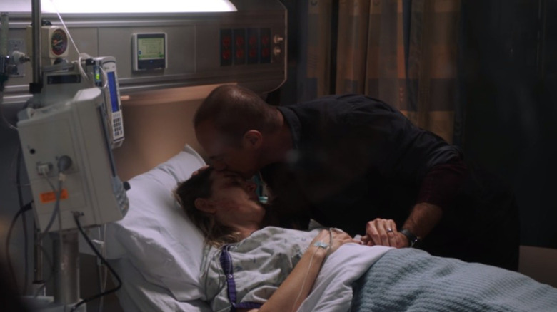 Isabel Gillies and Christopher Meloni tender in hospital