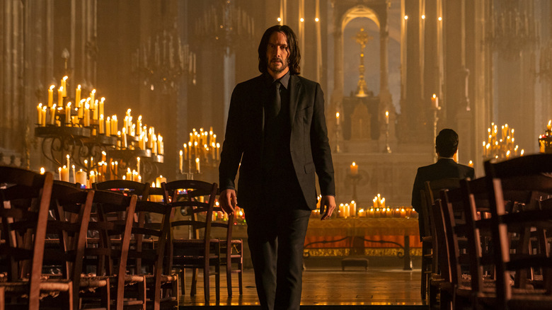 John Wick inside a church