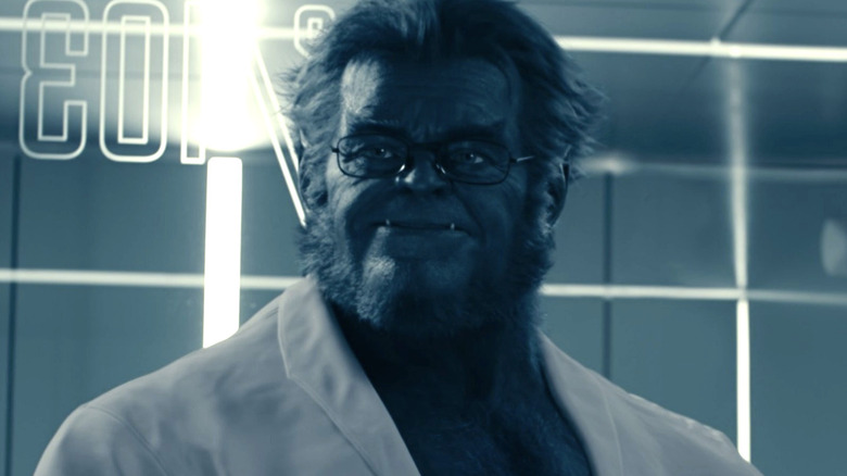 Beast wears a lab coat