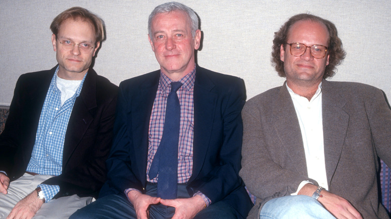 David Hyde Pierce, John Mahoney and Kelsey Grammer sitting