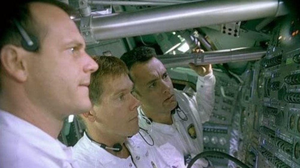 Tom Hanks, Kevin Bacon, and Bill Paxton in the Command Module in Apollo 13