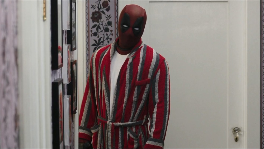 Deadpool in a bathrobe