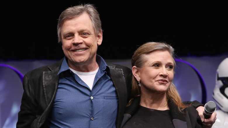 Carrie Fisher and Mark Hamill smiling