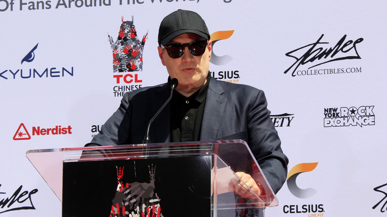 Kevin Feige giving a speech