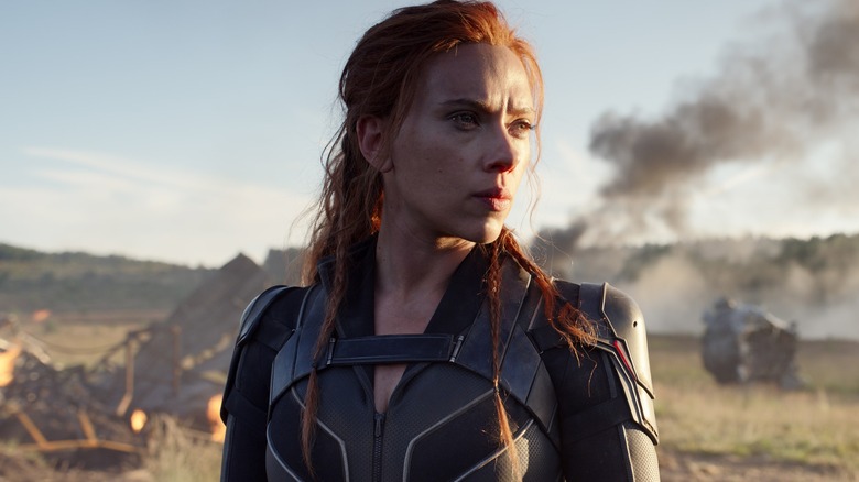 Natasha Romanoff looking serious