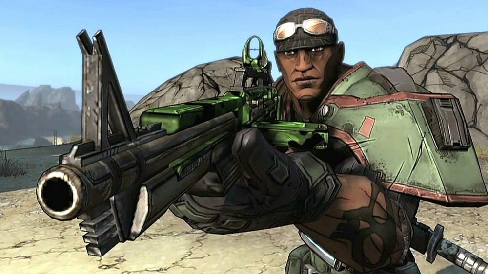 Borderlands Roland soldier shooting gun