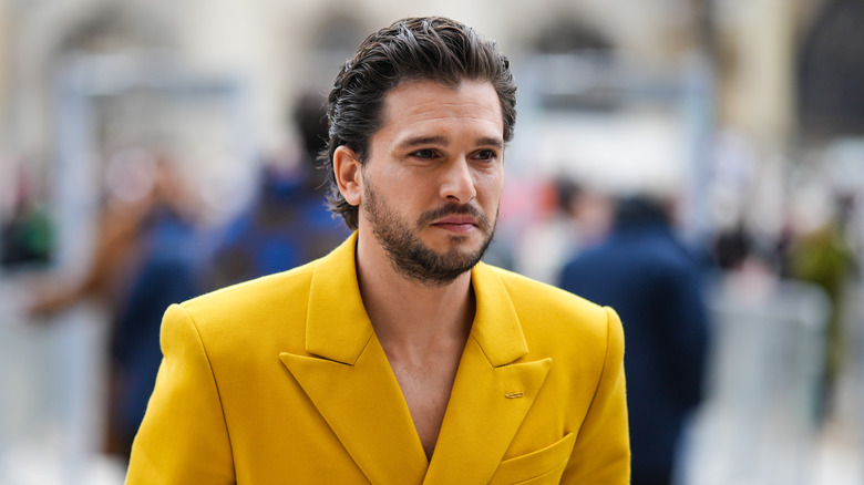 Kit Harington in yellow blazer