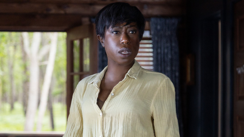 Sabrina standing in cabin